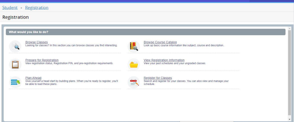 Screenshot of New Registration Landing Page